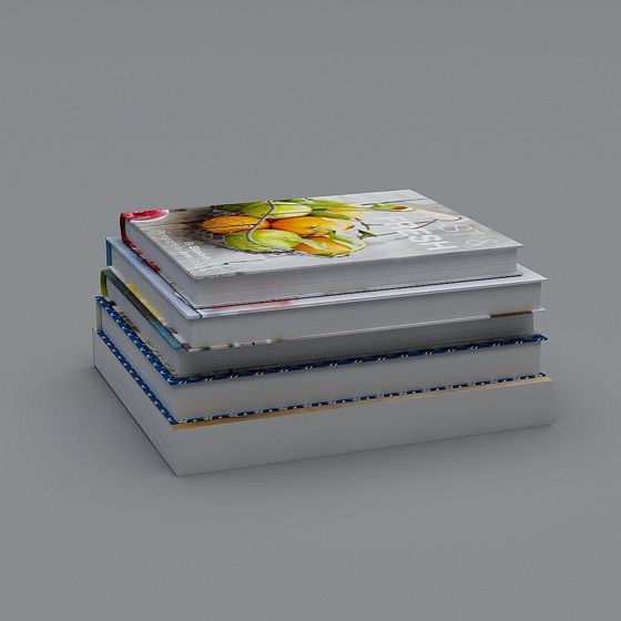 Stacked Books 3D Model Design