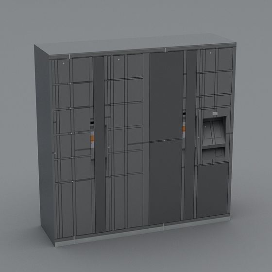 Urban Storage Cabinet Low-Poly 3D model