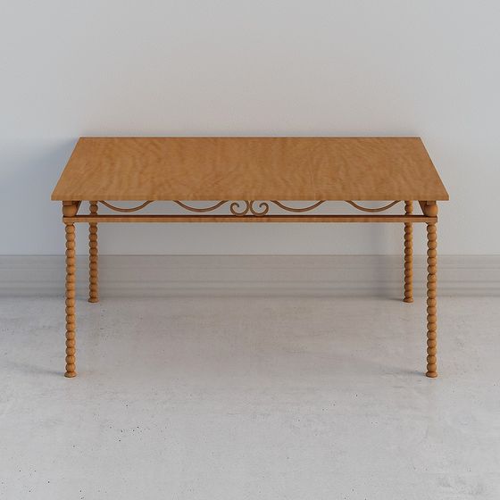 Vintage Style 3D Table and Chair Set Model