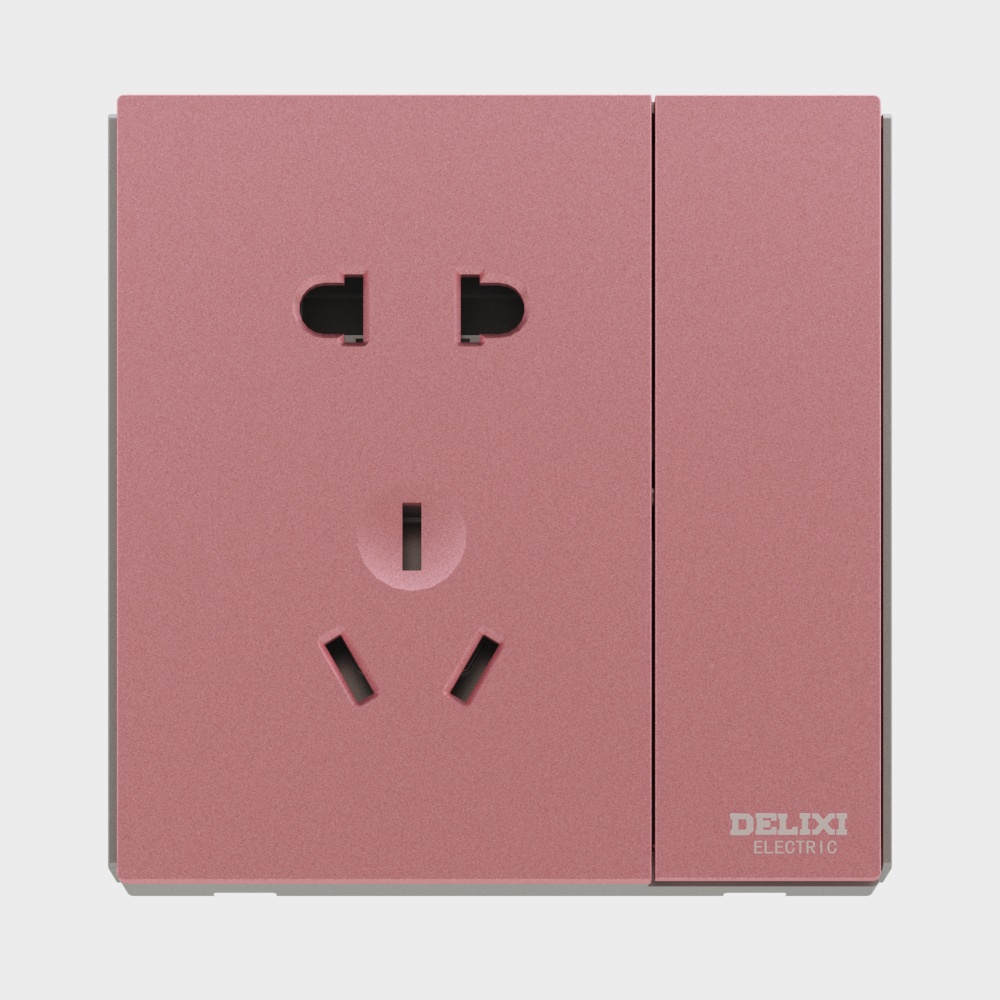 Delixi Electric CD885 Dòng Màu Xếp Chồng - Ổ Cắm Công Tắc Mở Một Năm Lỗ - Đỏ Bordeaux