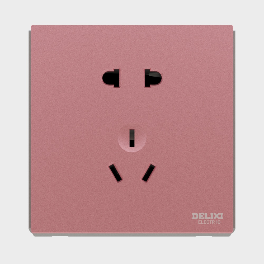Delixi Electric CD885 stacked color series - socket five pins - Bordeaux red