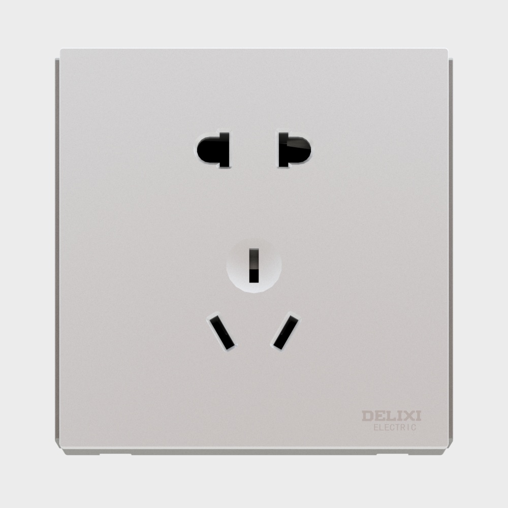 ชุดสี stacked ของ Delixi Electric CD885 - เต้ารับห้าโพรง - หินขาว