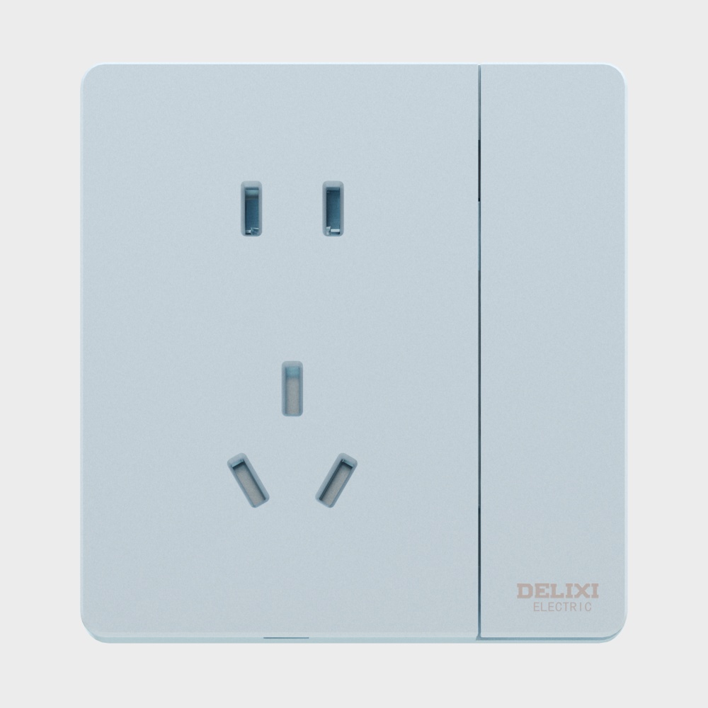 Prise de commutateur de série Yucai DE898 électrique Delixi 1K5K-Yunshui bleue