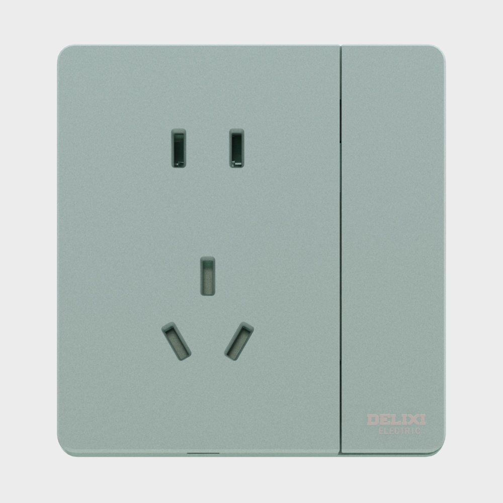 Serie elettrica Delixi DE898 Yucai - Presa 1K5K - Verde pino serale