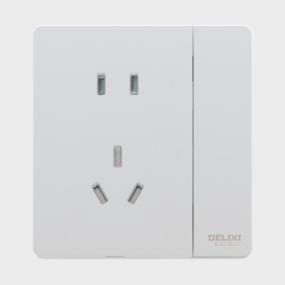 Delixi Electric DE898 Dòng Yucai - Ổ Cắm Công Tắc 1K5K - Trắng Ngọc Trai