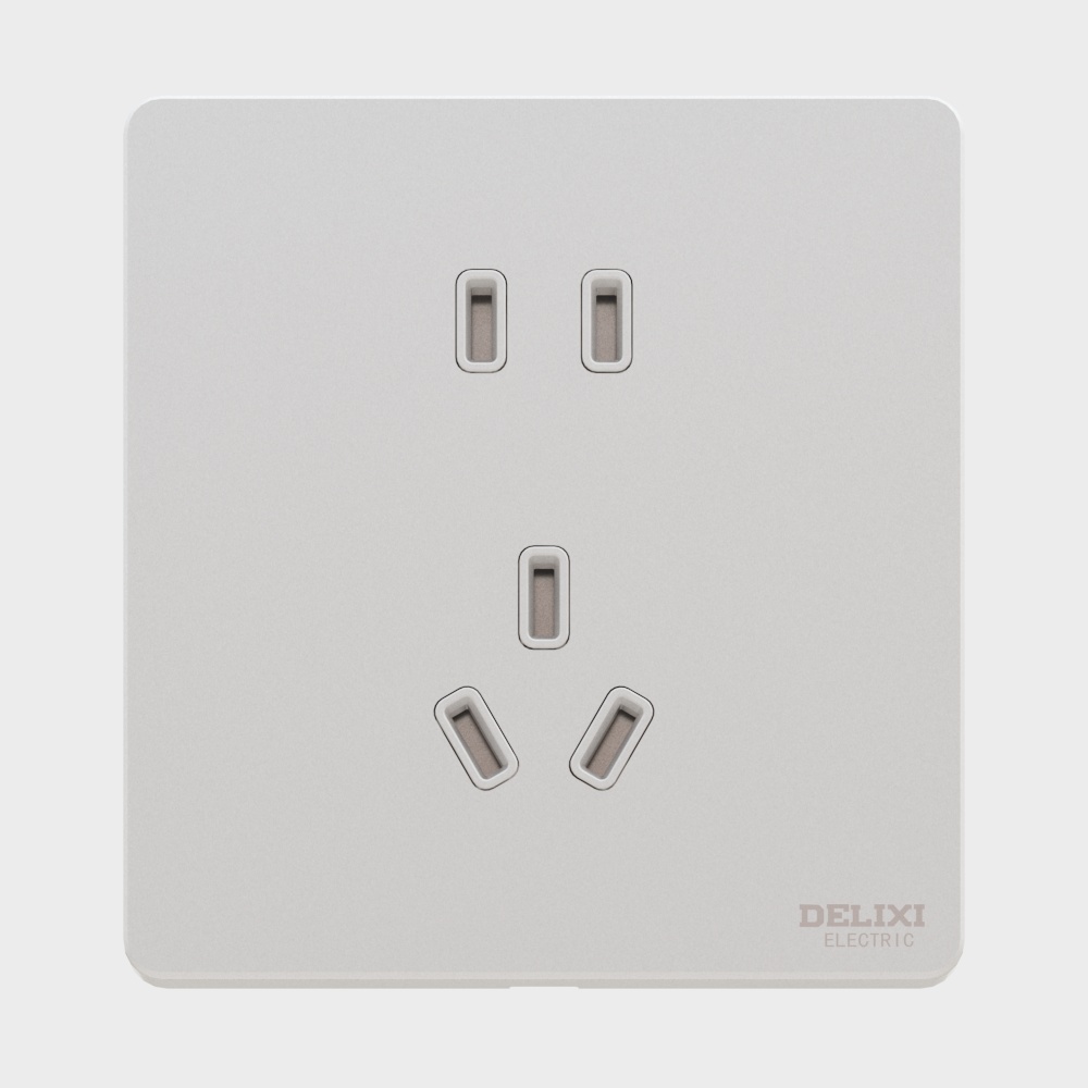 Delixi Electric DE898 Yucaiシリーズ-ソケット5K-サンドセラミックブラウン