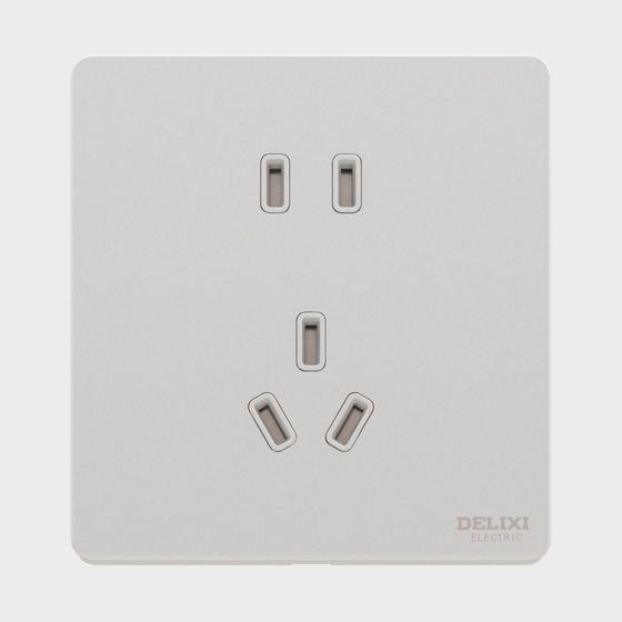 Delixi Electric DE898 Yucaiシリーズ-ソケット5K-サンドセラミックブラウン