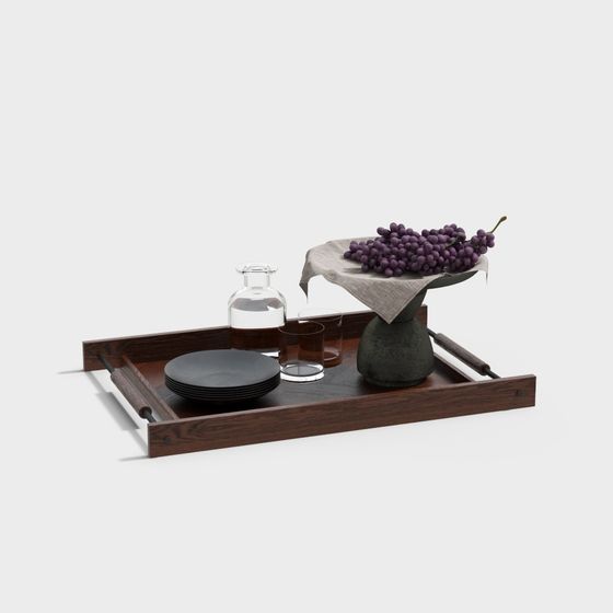 Grape Plate 3D Model PD 183 - Brown
