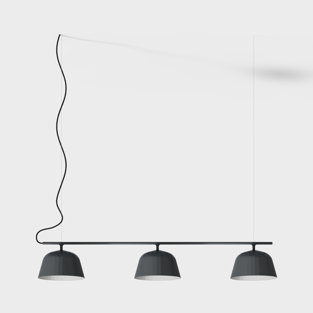 Flowing Pendant Light 3D Model – Low-Poly Modern Fixture