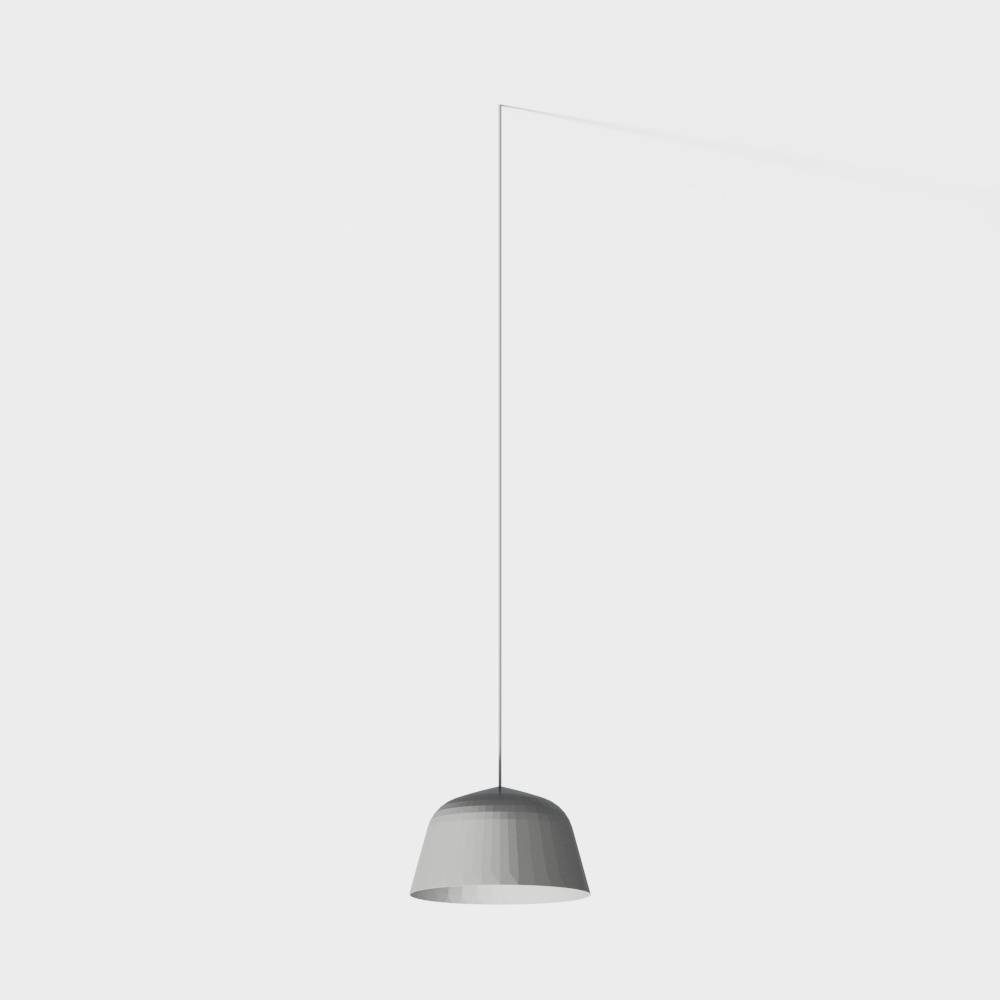 Stylish Modern Pendant Light 3D Model – Low-Poly Gray Design