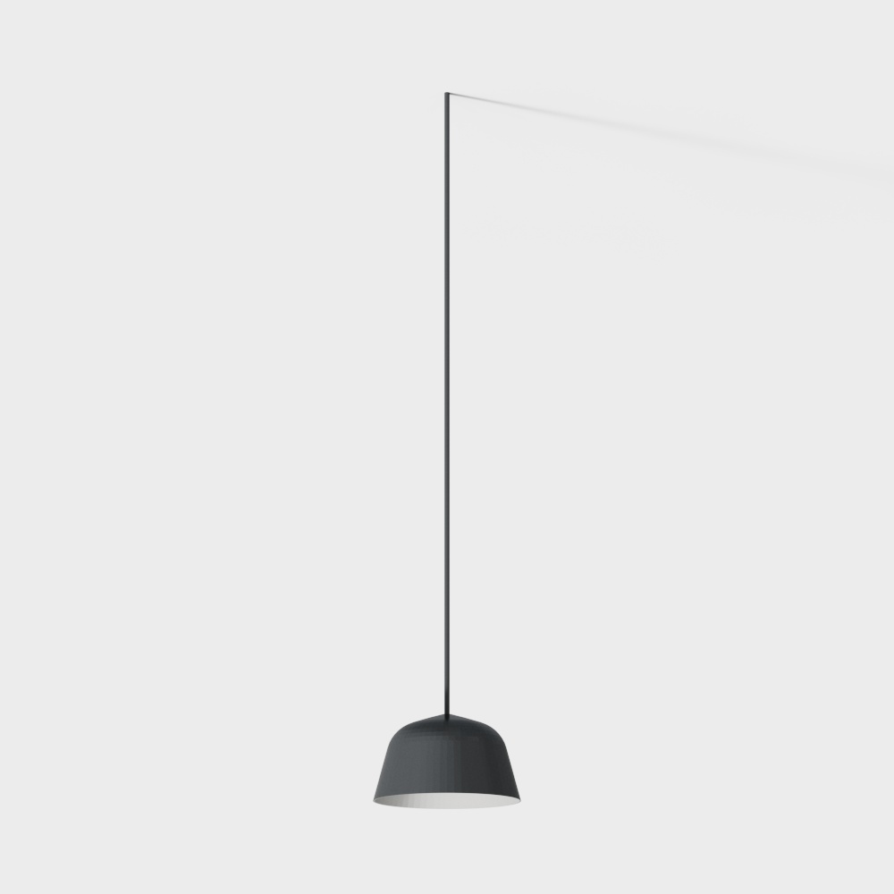 Modern Minimalist Hanging Light 3D Model – Black Metal Shade