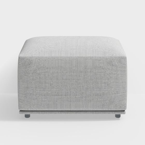 Square Pouf 3D model with Low Poly Design