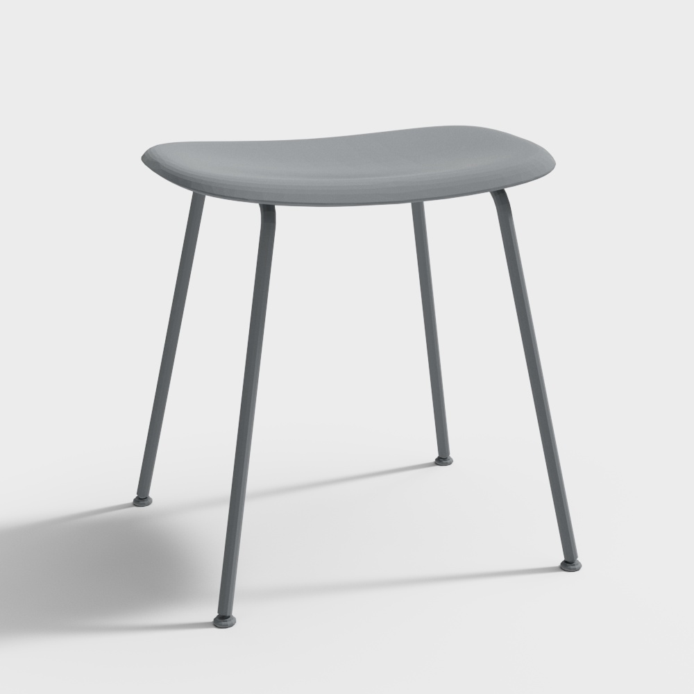 Streamlined Small Table 3D Model – Low-Poly Gray Design