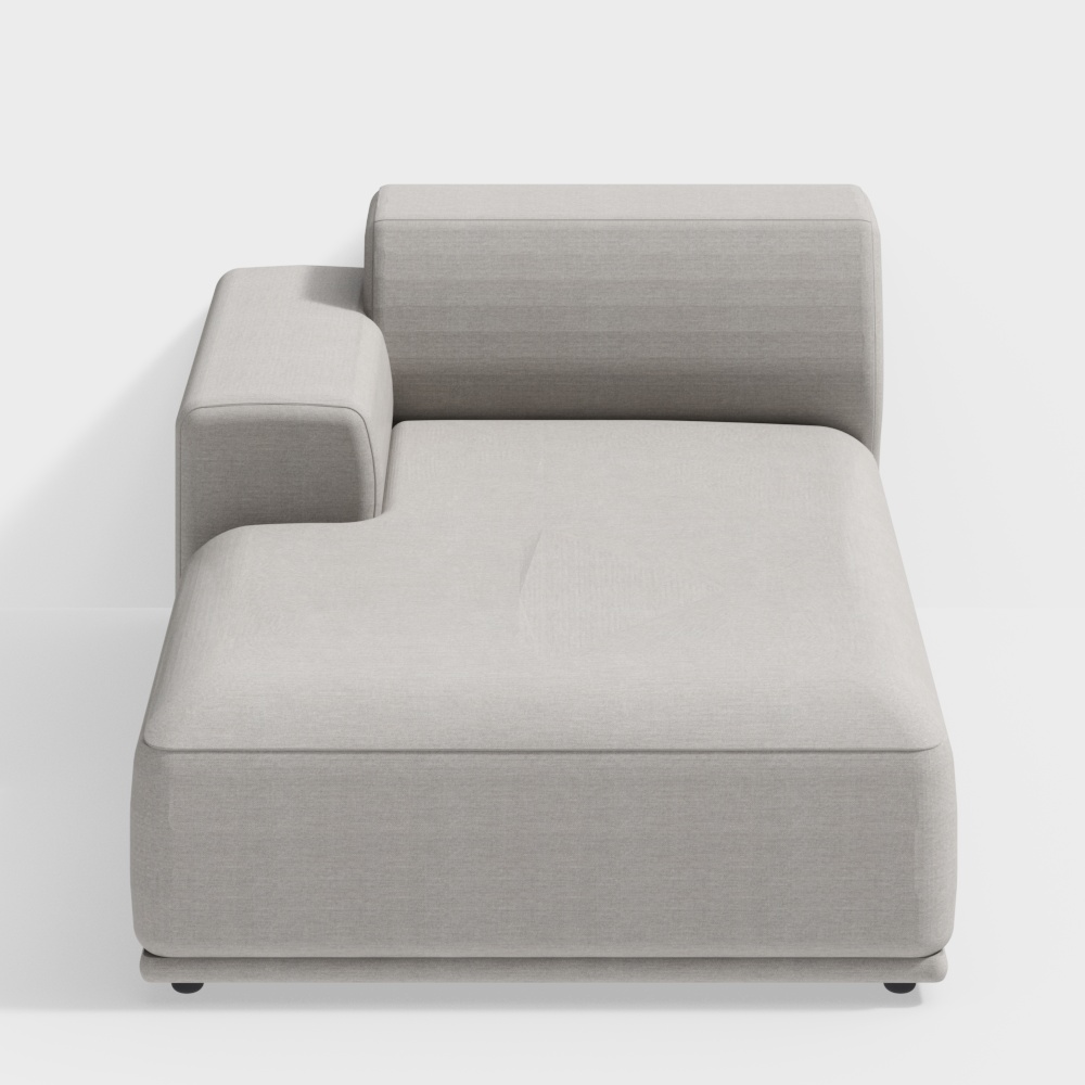 Stylish Low-Poly Sofa Model – Gray Fabric Comfort