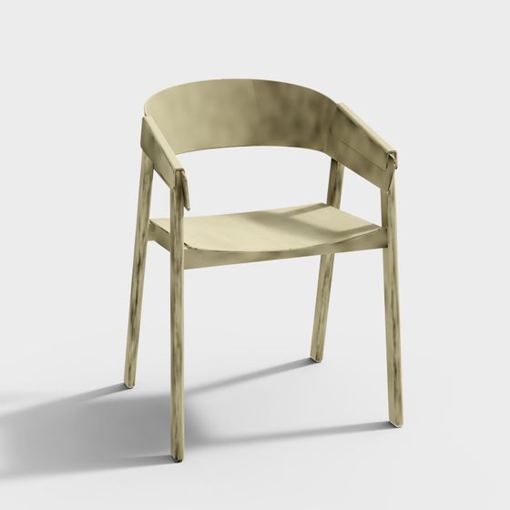 Minimalist Beige Chair 3D Model Design