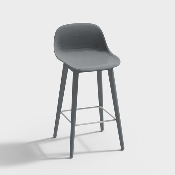 ファイバーバースツール木製バックH65