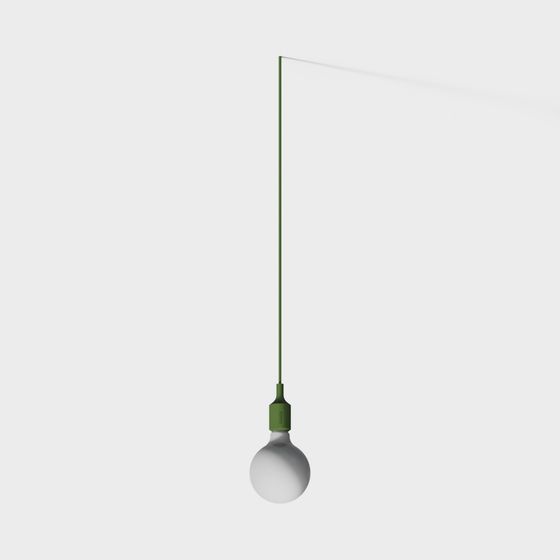 Minimalist Green 3D Pendant Lamp Model