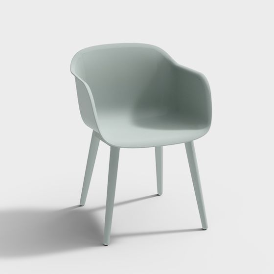 Streamlined Armchair 3D model for Modern Interiors