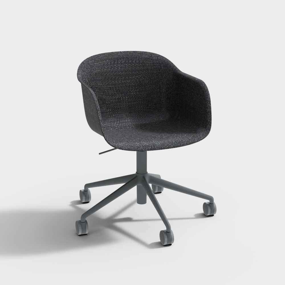 Muuto-Faser Sessel Drehbasis mit Rollen - Gasdruckfeder