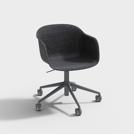 Кресло Muuto-Fiber с поворотной основой и колесиками - Газовый подъемник