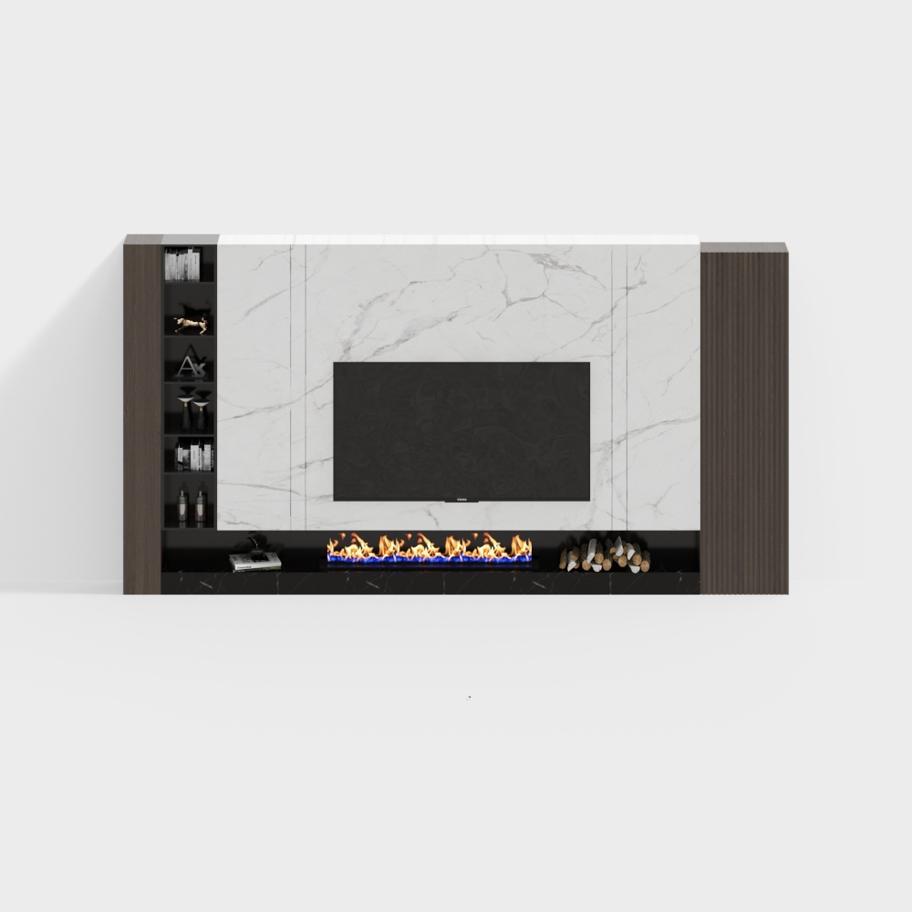 Greenway - Leicht luxuriöse Steinplatte Fernsehhintergrundwand