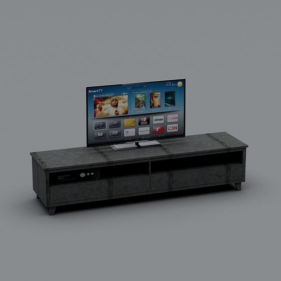 Industrial Concrete TV Stand 3D model