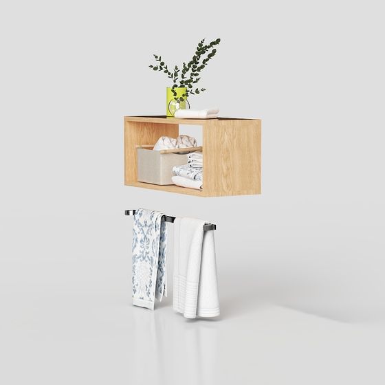 Minimalist Bathroom Storage Rack 3D model