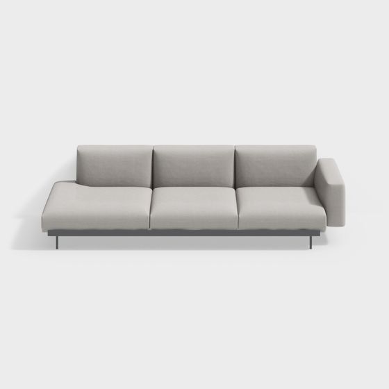 Modern Low-Poly Sofa 3D model for Interior Design