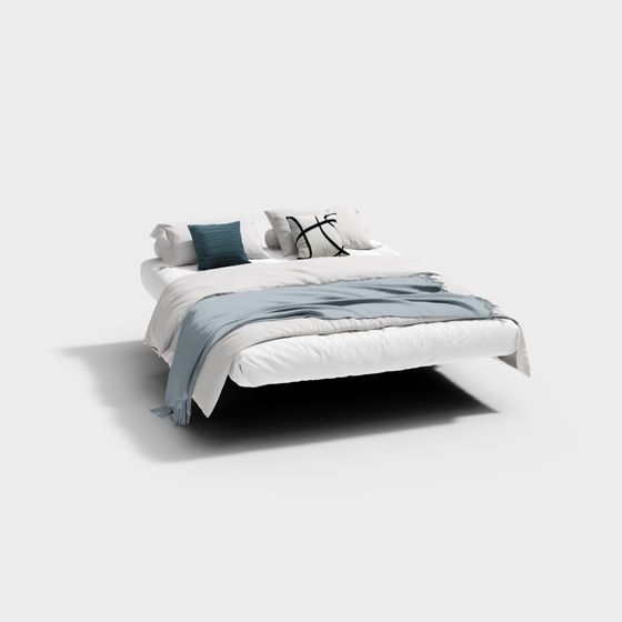 Elegant Minimalist Bed 3D model