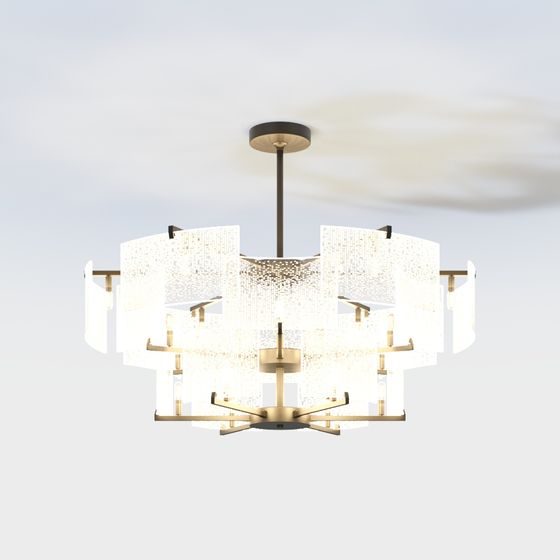 Elegant Low-Poly Chandelier 3D model