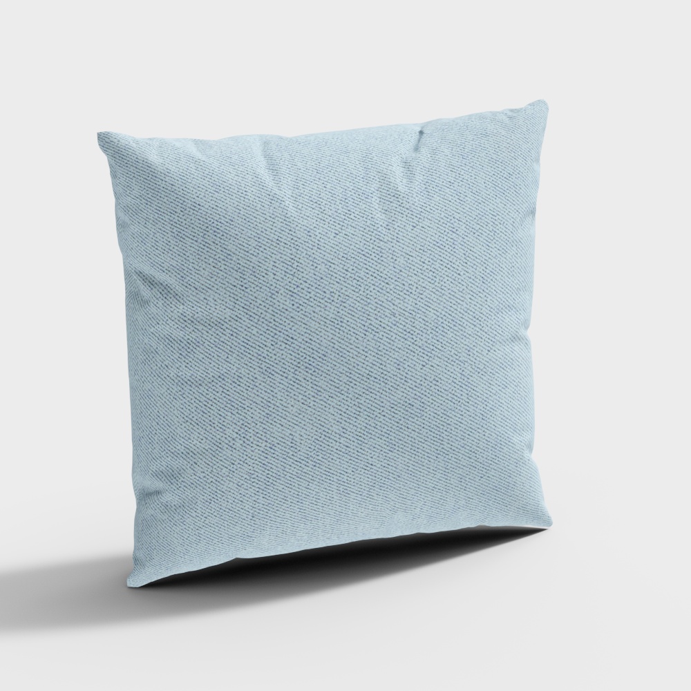 Soft Dream Cushion 3D Model – Plush Light Blue Fabric