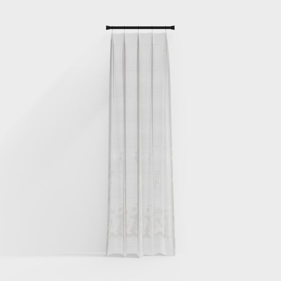 Stylish Sheer Curtain 3D model for Modern Interiors