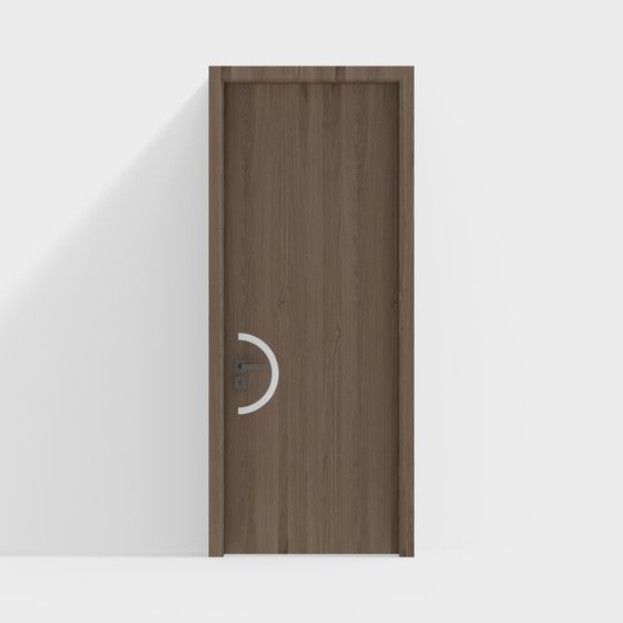 Wooden Door 002 3D Model in Gray