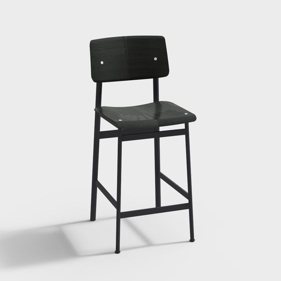 Stylish Bar Stool 3D Model for Modern Interiors