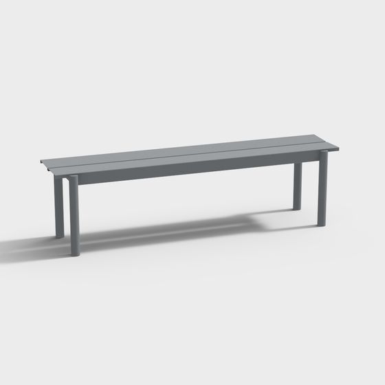 Urban Bench 3D model - Minimalist Design