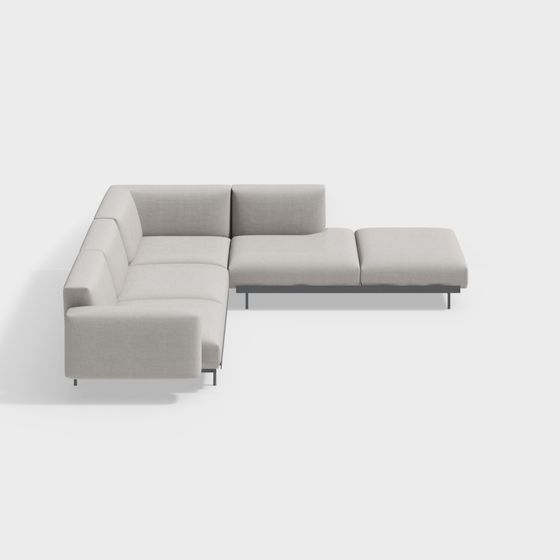 Urban Comfort Low-Poly Sofa 3D model for Modern Interiors