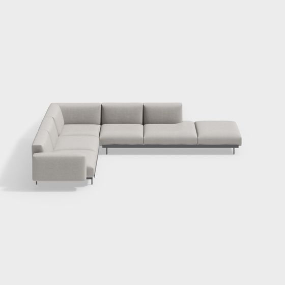 Urban Comfort Low Polygon Sofa 3D Model for Versatile Spaces
