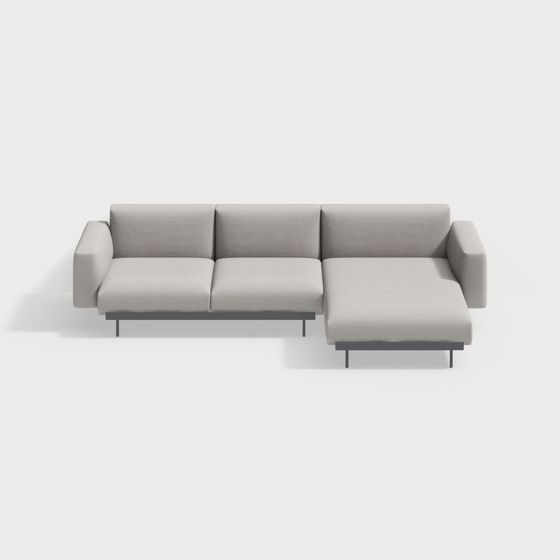 Elegant Modern Sofa 3D model for Versatile Interiors