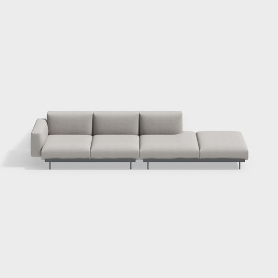 Stylish Gray 3D Sofa Model for Creative Spaces