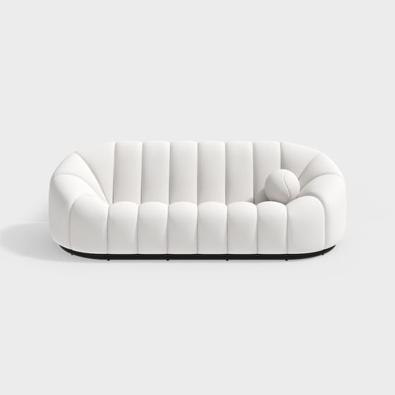 Stylish Curved Sofa 3D model for Modern Interiors