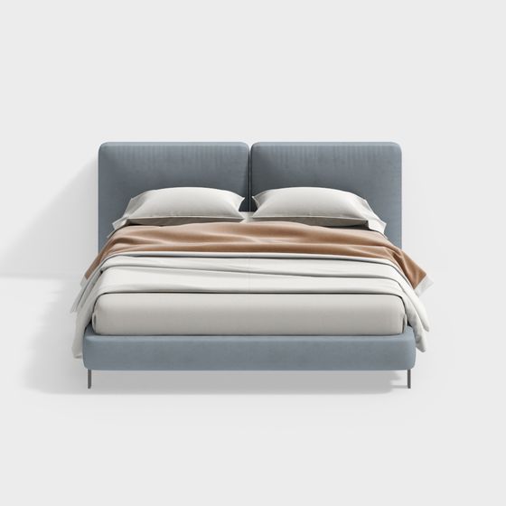 Stylish Low-Polygon Bed 3D Model for Modern Homes