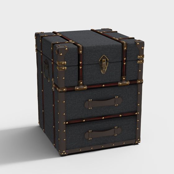 Stylish Vintage-Modern Luggage 3D model