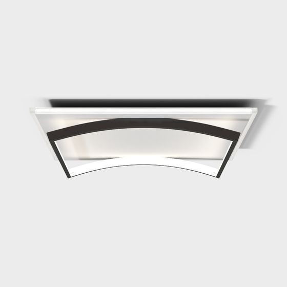 Elegant Curved Light Fixture 3D model for Home Design