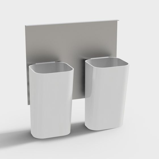Stylish Urban Trash Can 3D Model for Contemporary Spaces