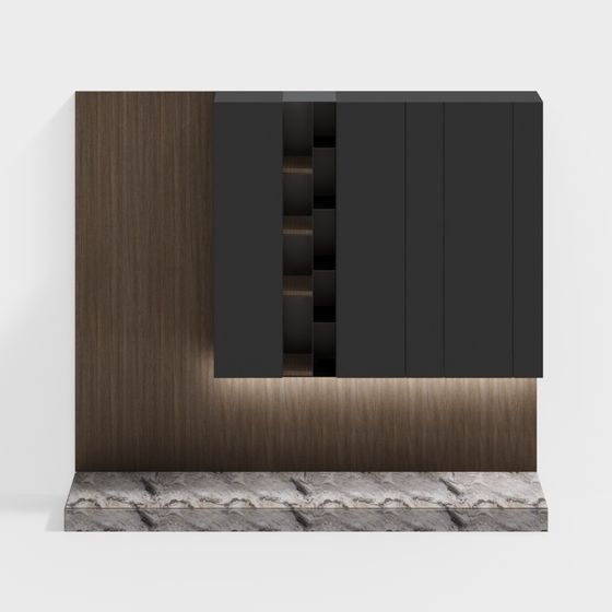 Urban Bookshelf 3D model - Modern Aesthetic Design