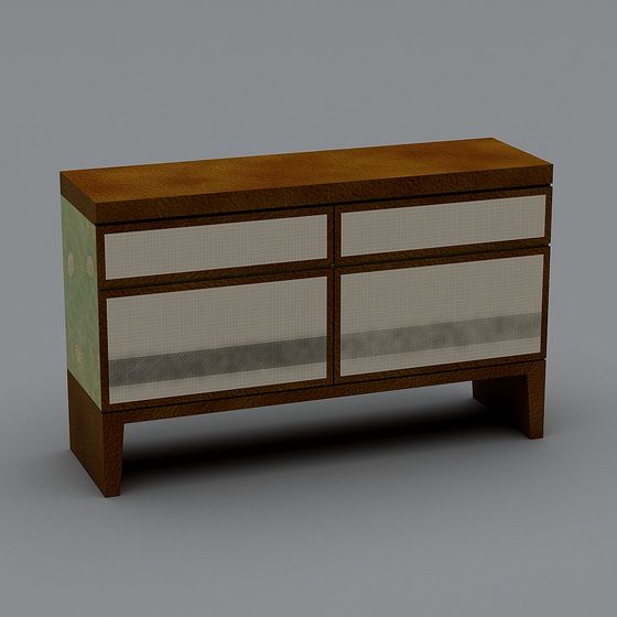 Elegant Minimalist Storage Cabinet 3D model