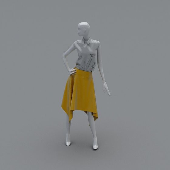 Stylish Low-Poly Fashion 3D Model