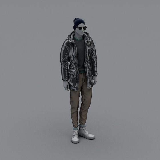 Stylish Low-Poly Winter Fashion Character 3D model