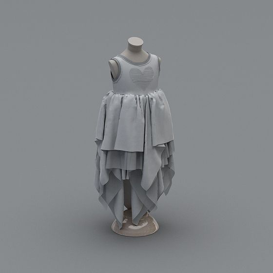 Low Polygon Dress Design 3D model