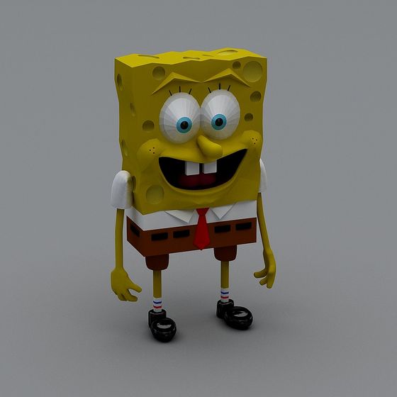 SpongeBob Low-Poly 3D Model